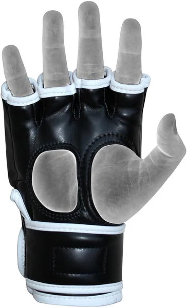 RDX Grappling MMA Training Leather-X Gloves - Blue - Image 3